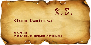 Klemm Dominika névjegykártya